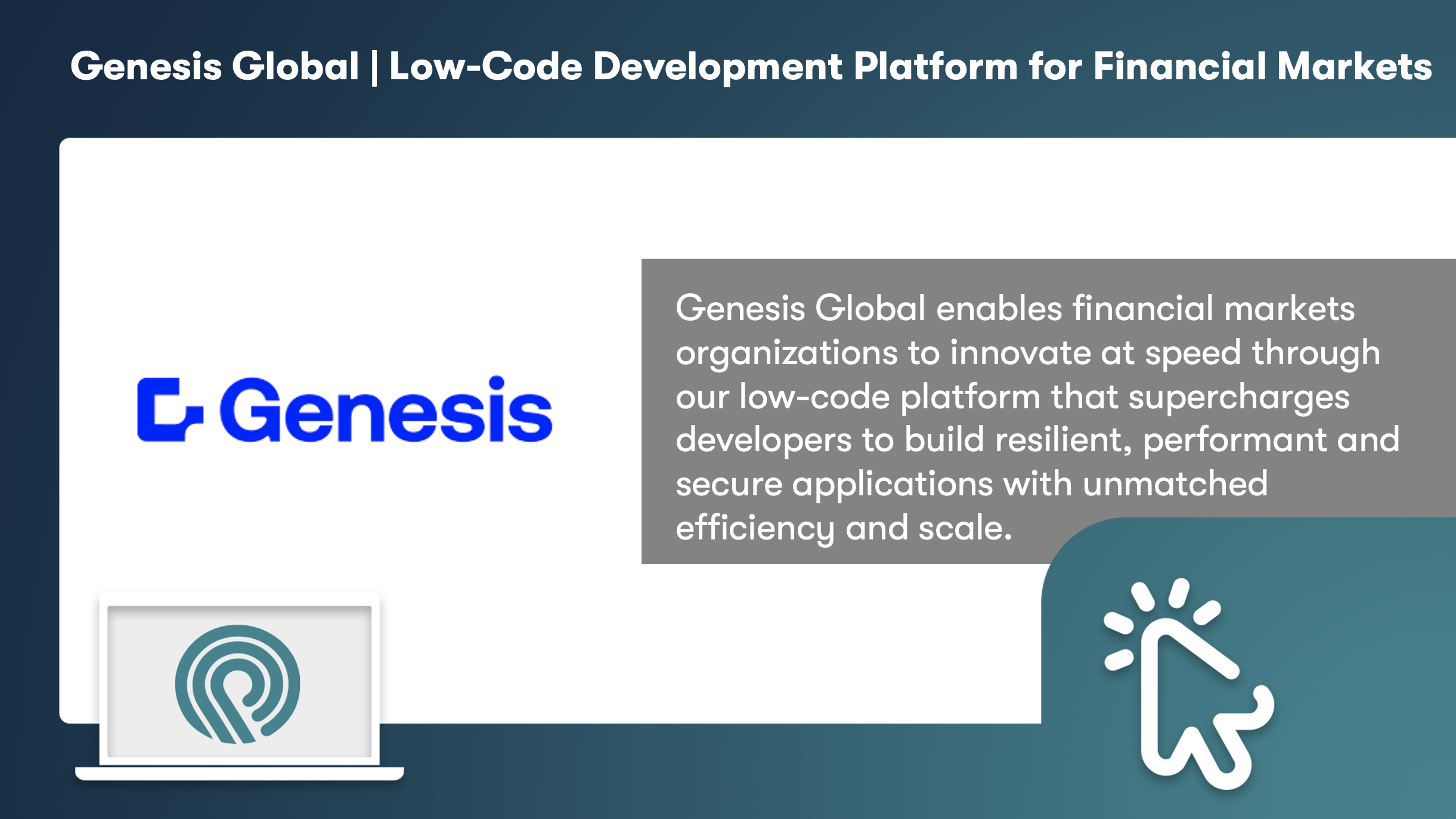Genesis Global | Low-Code Development Platform for Financial Markets