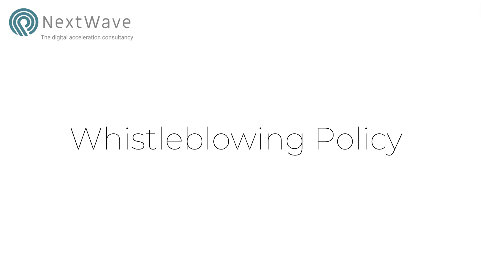 NextWave Policies – Whistleblowing Policy