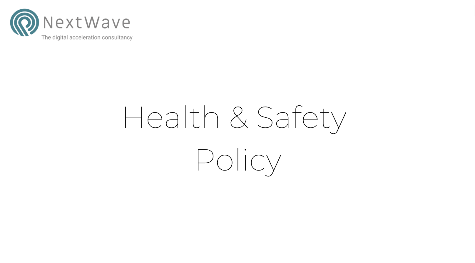 NextWave Policies – Health & Safety