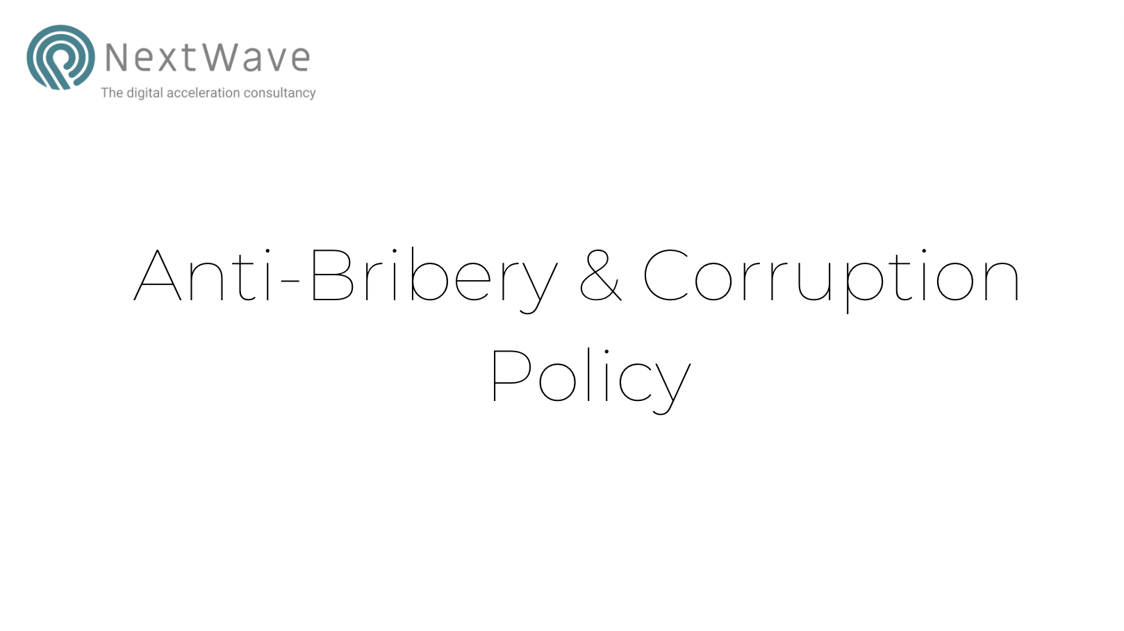 NextWave Policies – Anti-Bribery & Corruption Policy